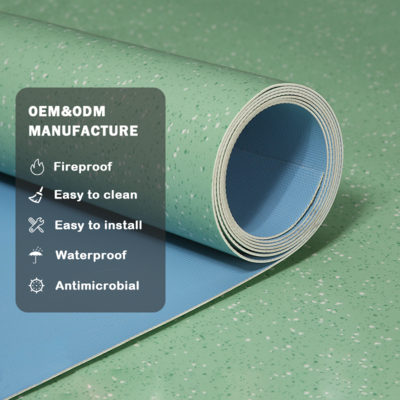 comprar Huaao Venta al por mayor pegatina de piso impermeable Pisos azulejos de PVC linoleo piso rollo 2.0mm fábrica de venta directa conveniente mantenimiento piso de rollo de PVC suelo de plástico online manufacture