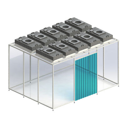comprar Sala limpia modular de flujo laminar vertical sin polvo Huuao con cabina de muestreo Nuevo diseño Alta calidad Clase 100 Cabina limpia portátil Iso5 Cabina de sala limpia de laboratorio Fabricación en línea