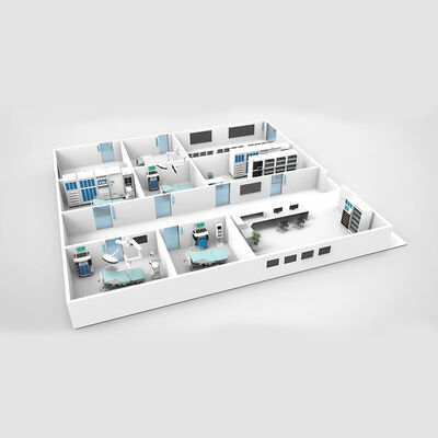 comprar HUAAO GMP Standard ISO7 Sala Limpia Ignífuga Moderna Modular para Taller/Uso Hospitalario Diseño Gratuito MOQ de 200 Metros Cuadrados Fabricación en línea