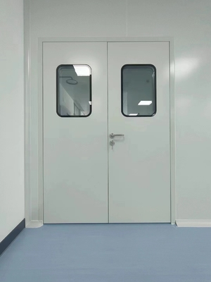 Puerta de la sala limpia modular sellada de acero manual Puerta doble Superficie lisa