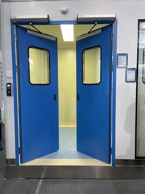 Puerta de la sala limpia doble de acero a prueba de fuego, puerta de emergencia del hospital Normas GMP