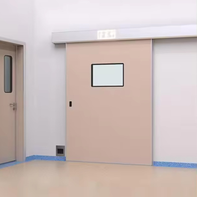 Espacio de trabajo limpio y seguro con pulverización electrostática antibacteriana Sala limpia Puerta corredera automática