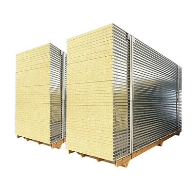 Huuao aislamiento térmico acústico de acero de sala limpia paneles de sándwich de 50 mm 75 mm 100 mm paneles de lana de roca para almacenes